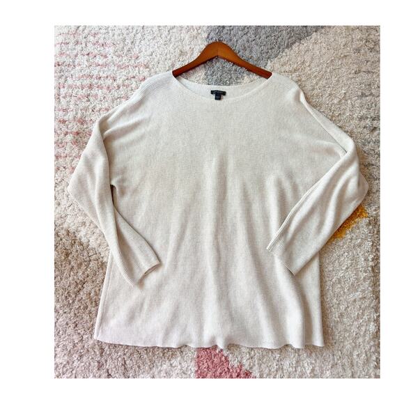 J. Jill Weaver Collection Sweater XL Cream Boatneck Long Sleeve Pullover Neutral - Picture 7 of 9